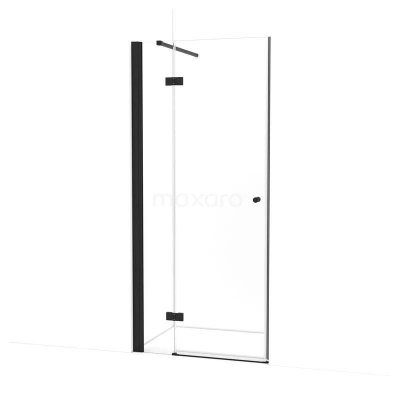 Amber Shower door | 90 cm Matte black Clear glass Pivot door WTB263110M