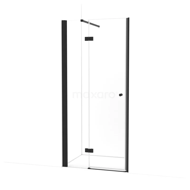 Amber Shower door | 95 cm Matte black Clear glass Pivot door WTC353110M
