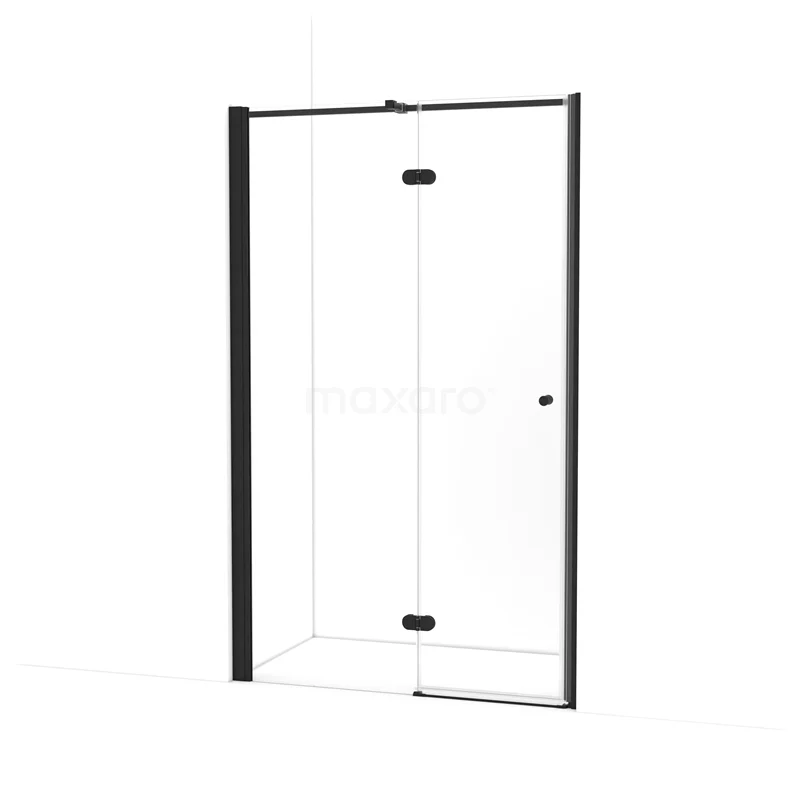Amber Shower door | 125 cm Matte black Clear glass Pivot door WTC653320M