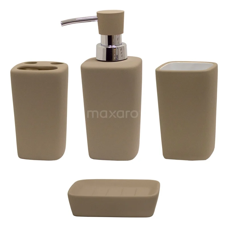 Bathroom Accessories Set Edge. Taupe 350-9902