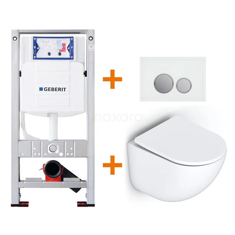 Toilet set Matte white with Easy clean + Geberit UP320 concealed cistern TOI031