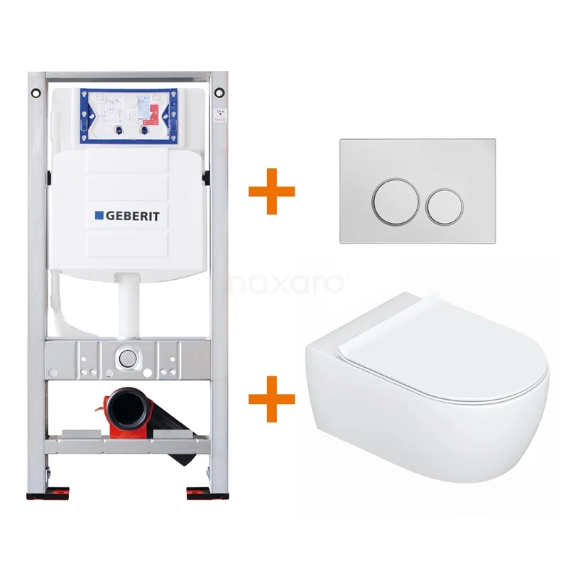 Toilet set Gloss white with Easy clean + Geberit UP320 concealed cistern TOI129