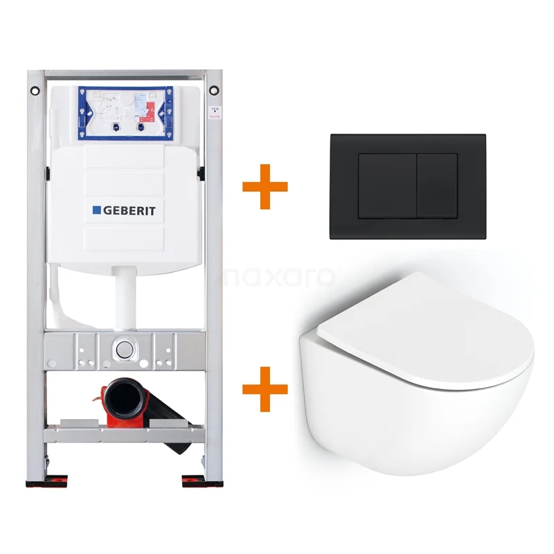Toilet set Gloss white with Easy clean + Geberit UP320 concealed cistern TOI193
