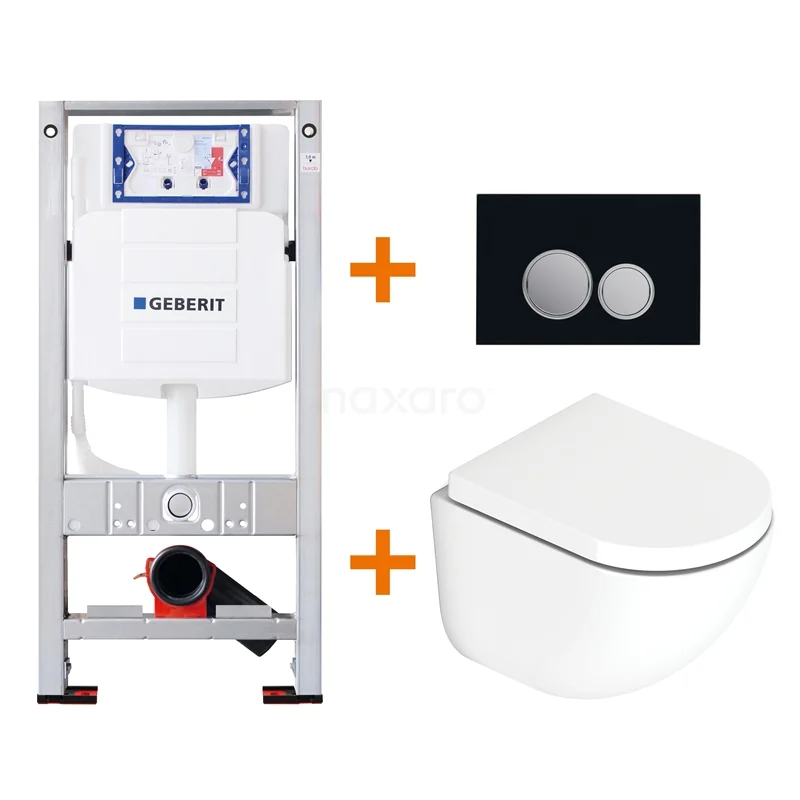 Toilet set Gloss white with Easy clean + Geberit UP320 concealed cistern TOI218