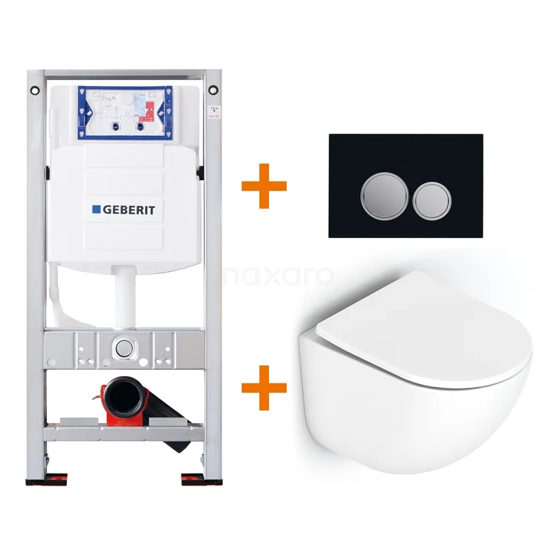 Toilet set Gloss white with Easy clean + Geberit UP320 concealed cistern TOI219