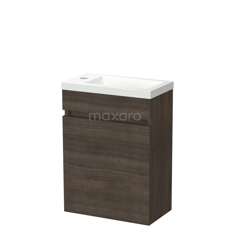 Canto Toilet furniture with sink | 40 cm Dark brown ash Handleless front Mineral marble TMW25-00004 Canto Toilet furniture with sink | 40 cm Dark brown ash Handleless front Mineral marble TMW25-00004