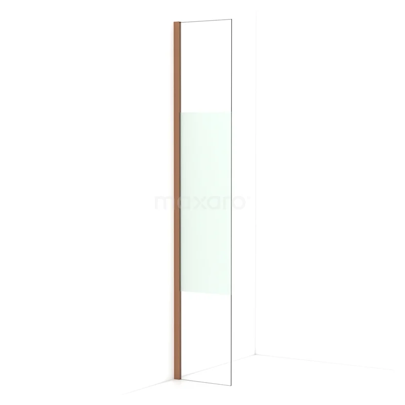 Diamond Walk-in shower | 30 cm Copper Clear with matt strip Fixed wall IDA03013KP