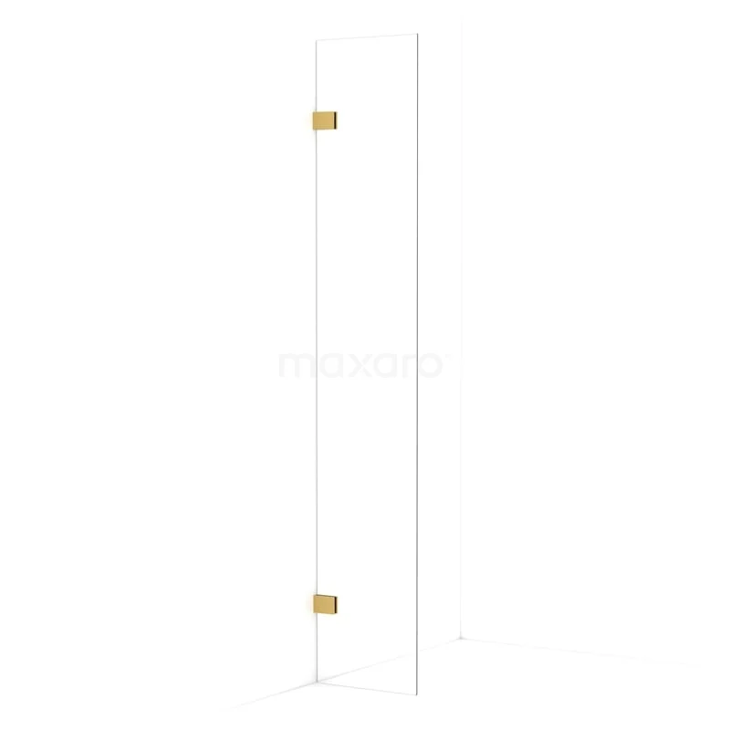 Diamond Walk-in shower | 40 cm Gold Clear glass Fixed wall IDA04020GG