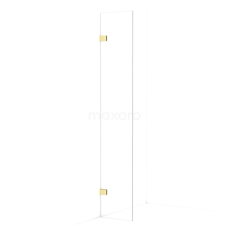Diamond Walk-in shower | 40 cm Light gold Clear glass Fixed wall IDA04020LG