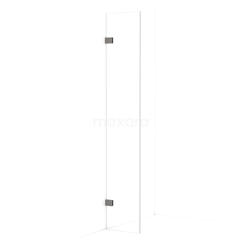Diamond Walk-in shower | 40 cm Black metal Clear glass Fixed wall IDA04020ZM