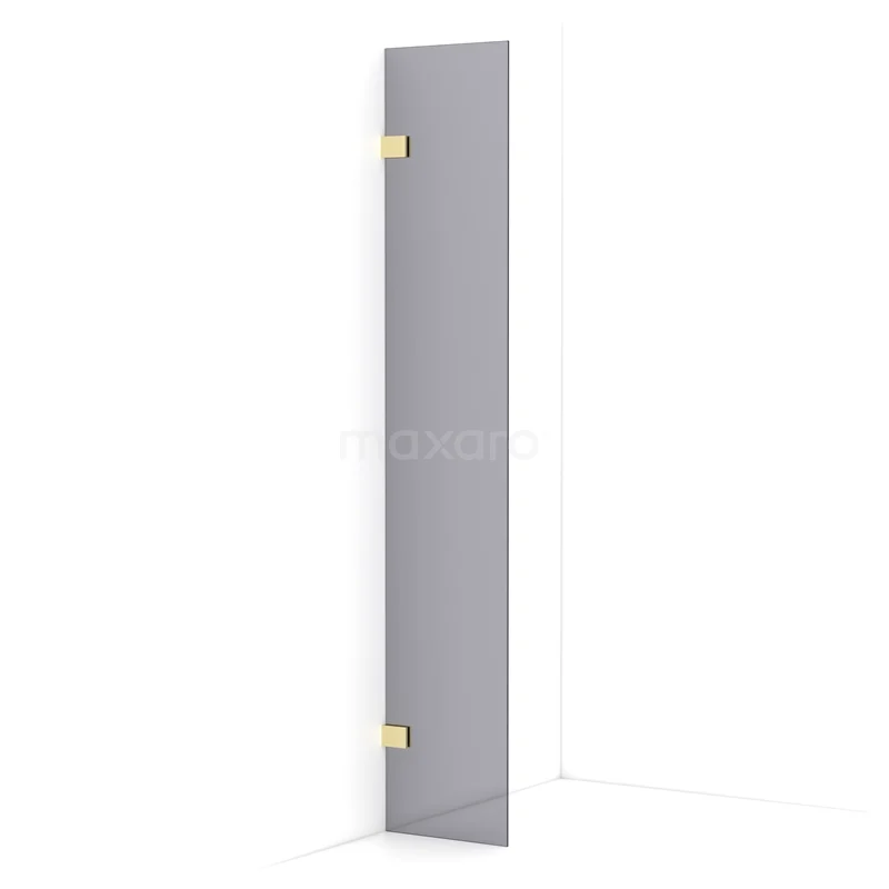 Diamond Walk-in shower | 30 cm Light gold Smoke glass Fixed wall IDA03021LG