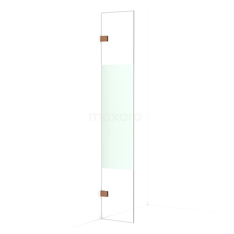 Diamond Walk-in shower | 30 cm Copper Clear with matt strip Fixed wall IDA03023KP