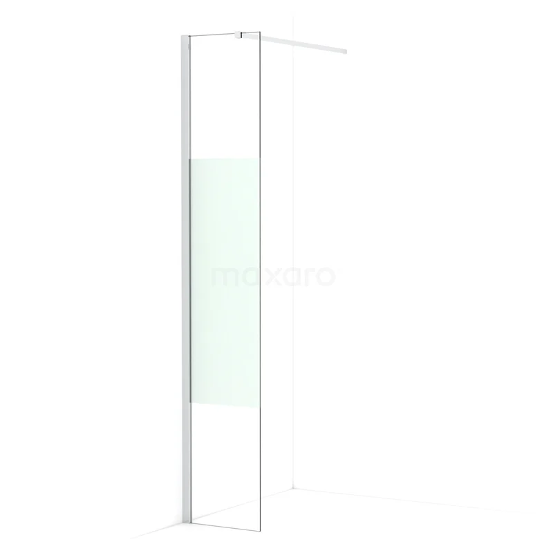 Diamond Walk-in shower | 30 cm Chrome Clear with matt strip Fixed wall IDA03113C