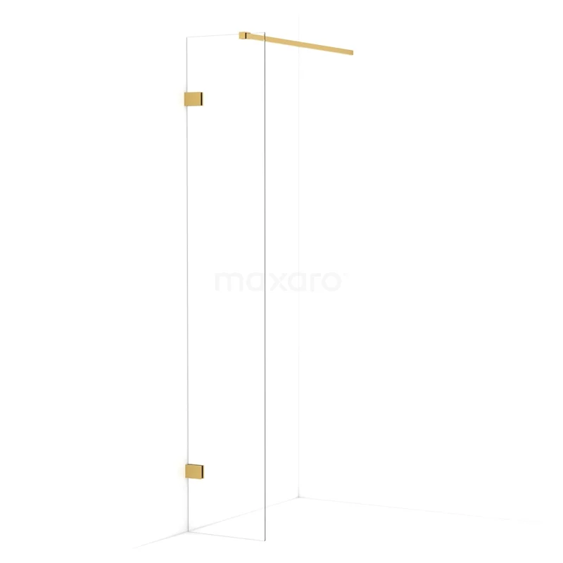 Diamond Walk-in shower | 40 cm Gold Clear glass Fixed wall IDA04120GG