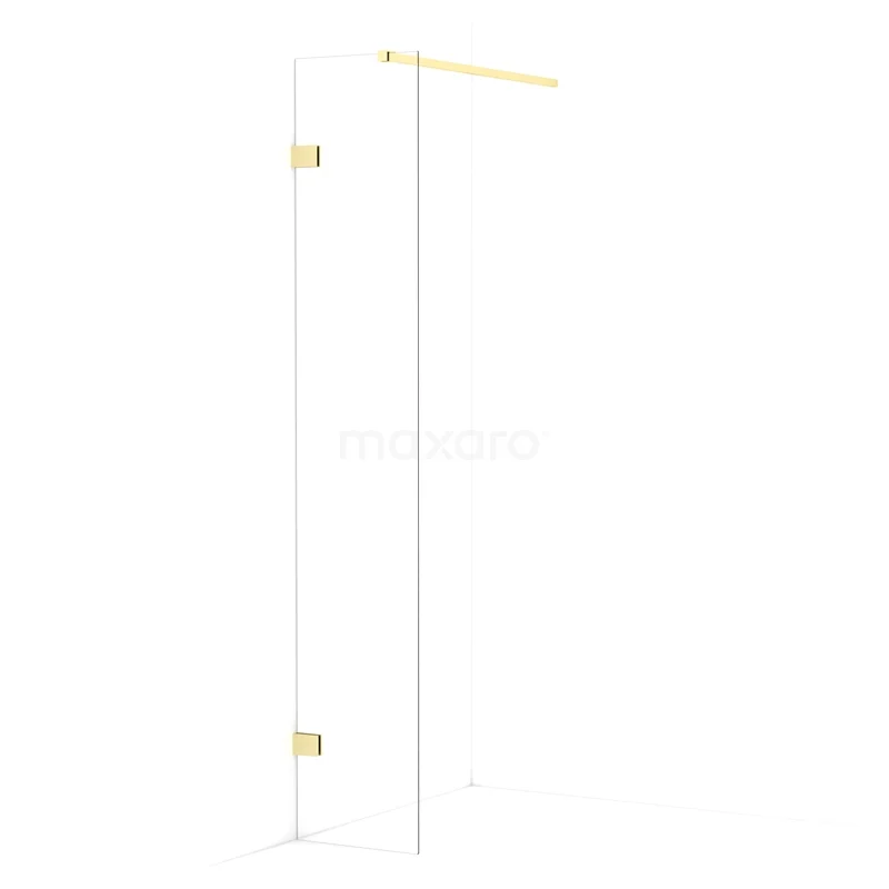 Diamond Walk-in shower | 40 cm Light gold Clear glass Fixed wall IDA04120LG