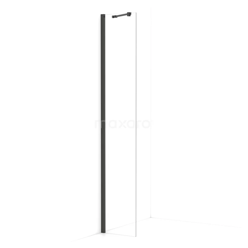 Diamond Walk-in shower | 30 cm Black chrome Clear glass Fixed wall IDA03210BCN