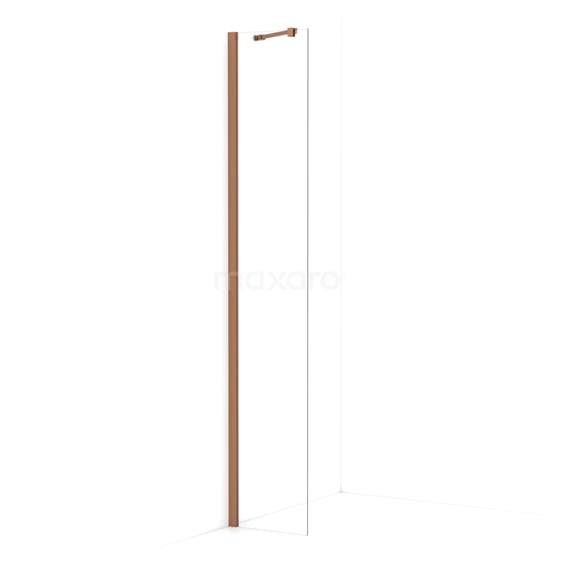 Diamond Walk-in shower | 40 cm Copper Clear glass Fixed wall IDA04210KP