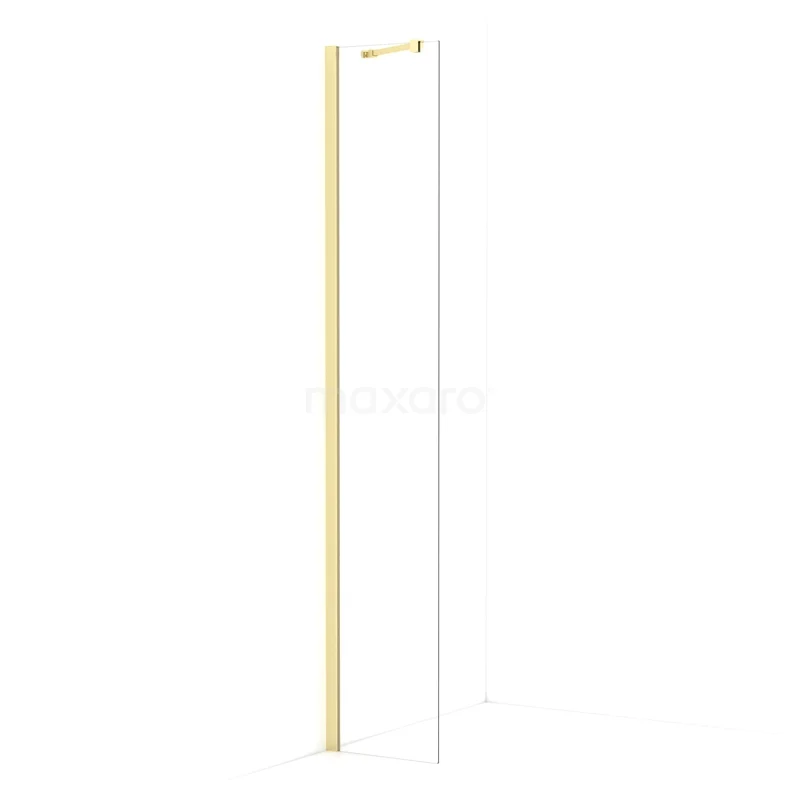Diamond Walk-in shower | 40 cm Light gold Clear glass Fixed wall IDA04210LG