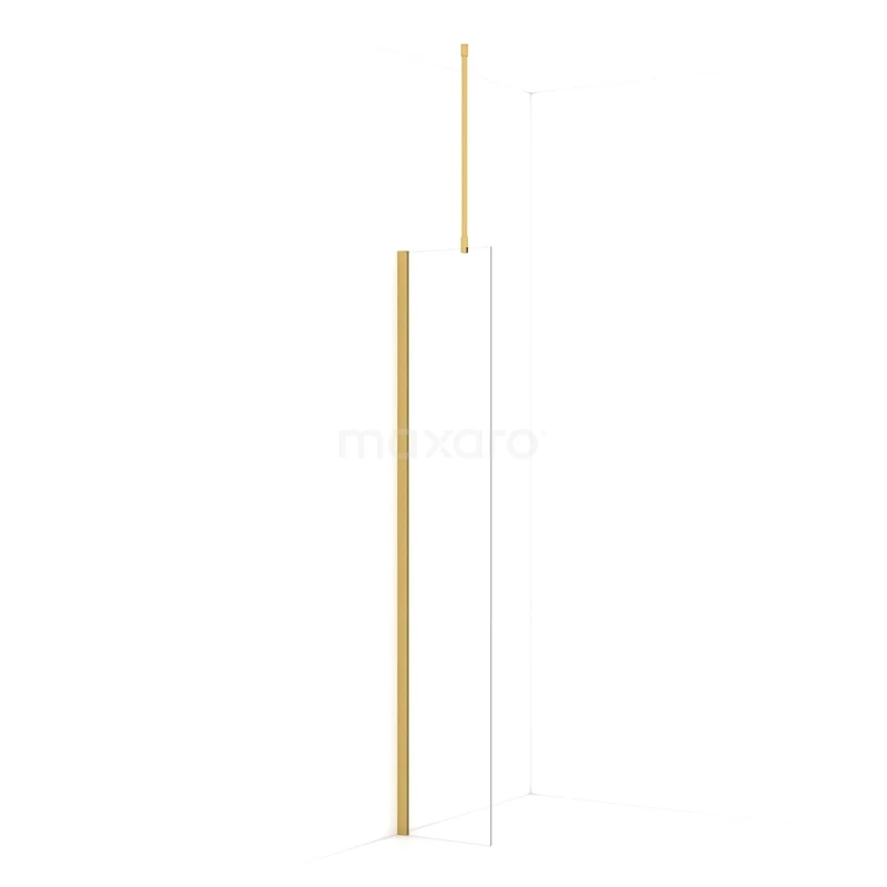 Diamond Walk-in shower | 40 cm Gold Clear glass Fixed wall IDA04710GGN
