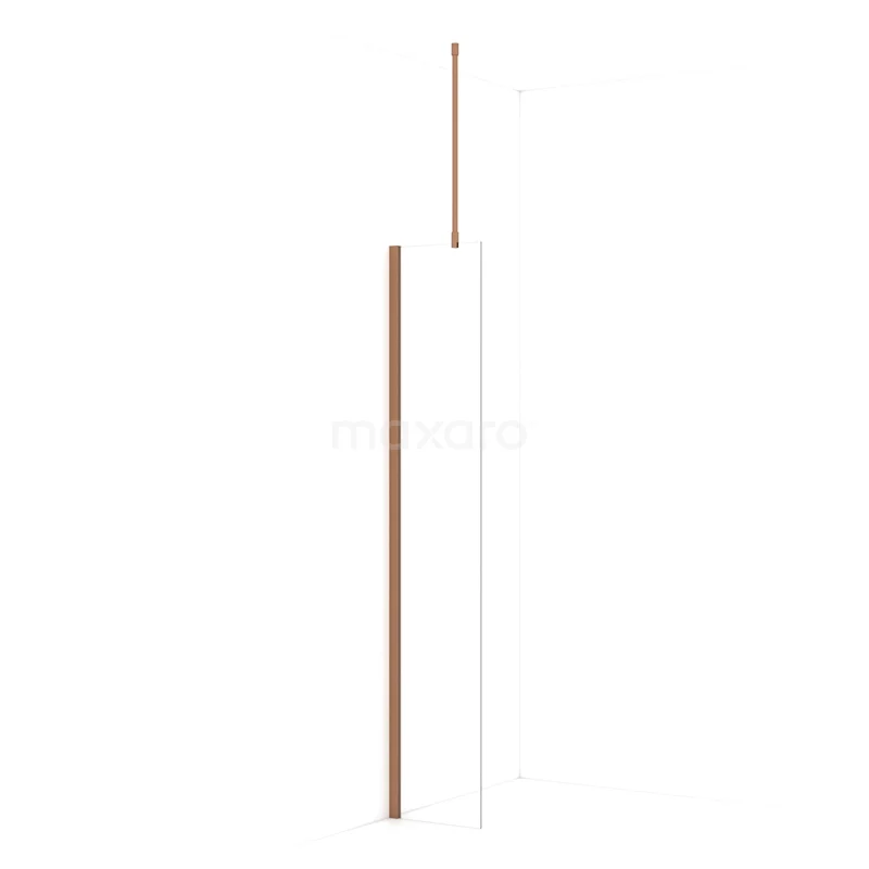 Diamond Walk-in shower | 40 cm Copper Clear glass Fixed wall IDA04710KP