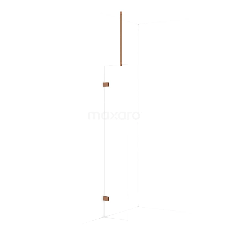 Diamond Walk-in shower | 40 cm Copper Clear glass Fixed wall IDA04720KP