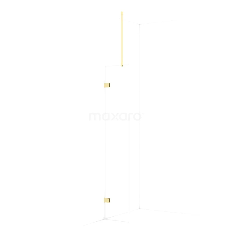 Diamond Walk-in shower | 40 cm Light gold Clear glass Fixed wall IDA04720LG