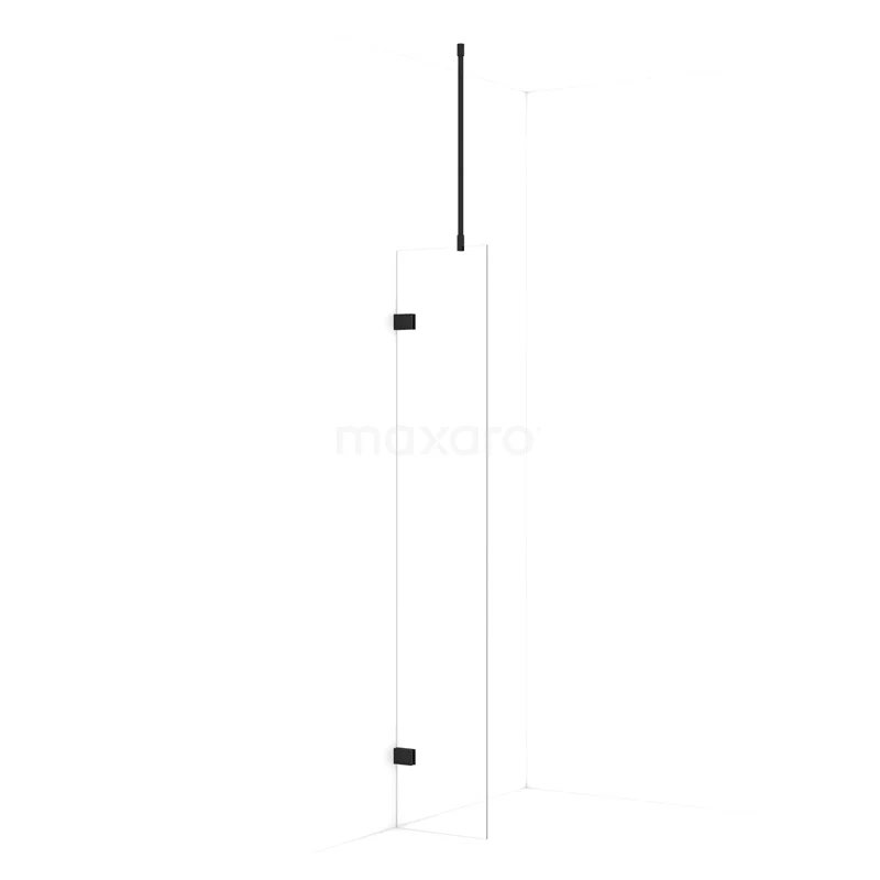 Diamond Walk-in shower | 40 cm Matte black Clear glass Fixed wall IDA04720MB
