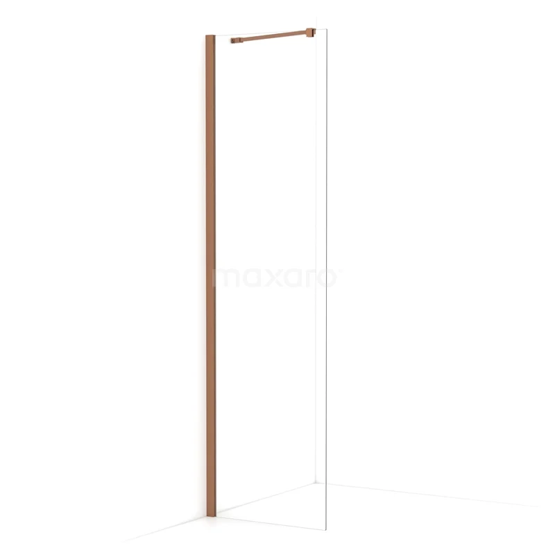 Diamond Walk-in shower | 60 cm Copper Clear glass Fixed wall IDA06210KP