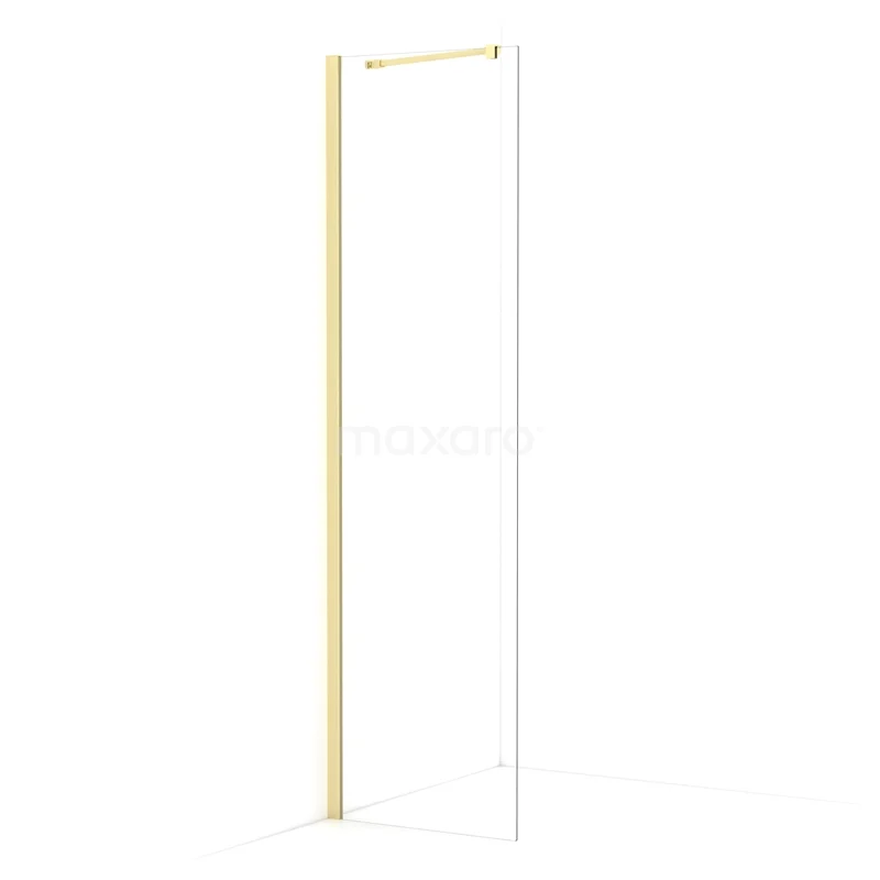 Diamond Walk-in shower | 60 cm Light gold Clear glass Fixed wall IDA06210LG