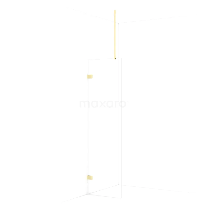 Diamond Walk-in shower | 60 cm Light gold Clear glass Fixed wall IDA06720LG