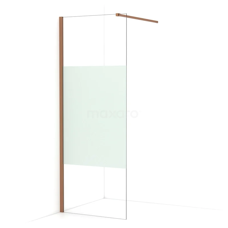 Begehbare Dusche Diamond 80cm aus klarem Sicherheitsglas mit mattem Streifen aus Kupfer IDA08113KP Begehbare Dusche Diamond 80cm aus klarem Sicherheitsglas mit mattem Streifen aus Kupfer IDA08113KP