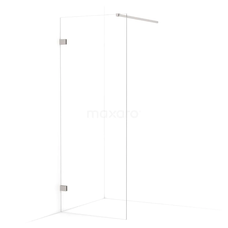 Diamond Walk-in shower | 80 cm Stainless steel Clear glass Fixed wall IDA08120BR