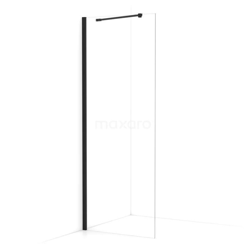 Diamond Walk-in shower | 70 cm Matte black Clear glass Fixed wall IDA07210MB
