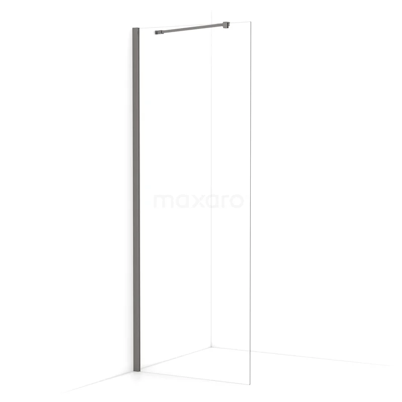 Diamond Walk-in shower | 70 cm Black metal Clear glass Fixed wall IDA07210ZMN