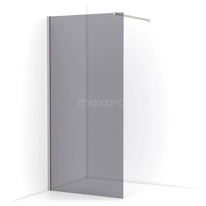 Diamond Walk-in shower | 90 cm Stainless steel Smoke glass Fixed wall IDA09111BR