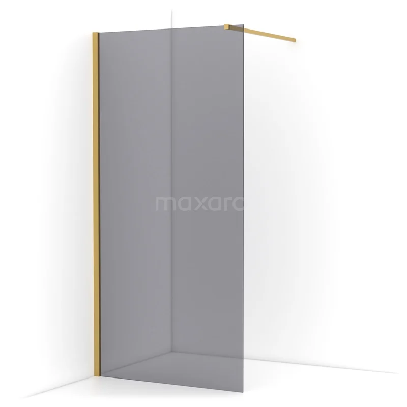 Diamond Walk-in shower | 90 cm Gold Smoke glass Fixed wall IDA09111GGN