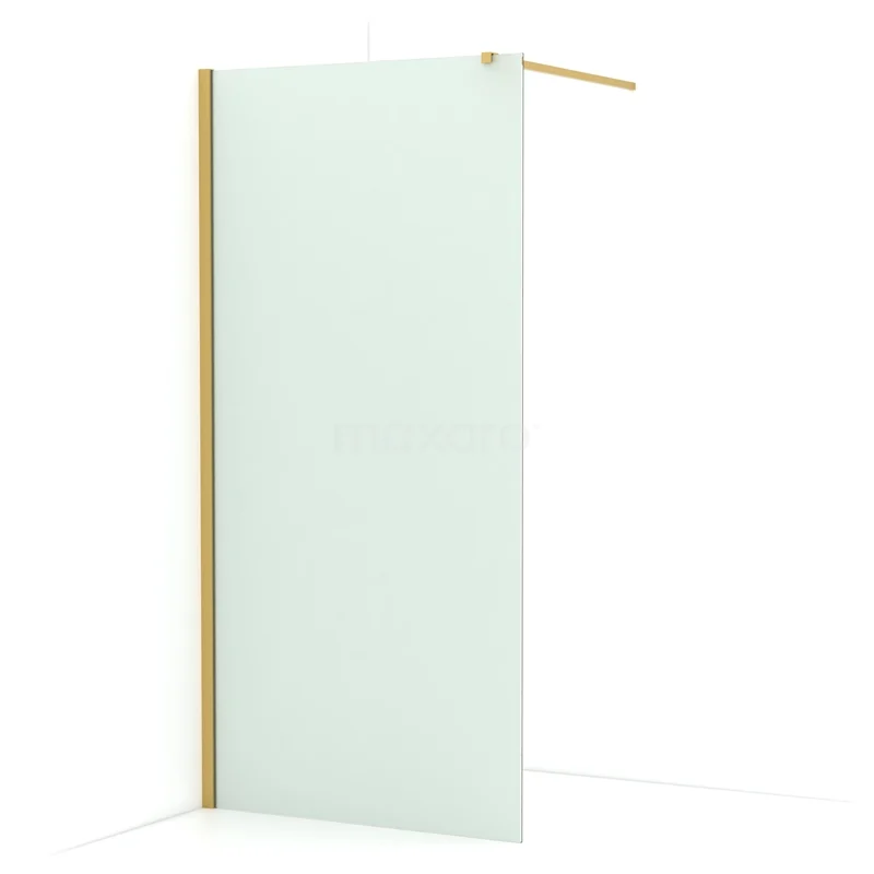 Diamond Walk-in shower | 90 cm Gold Frosted glass Fixed wall IDA09117GGN