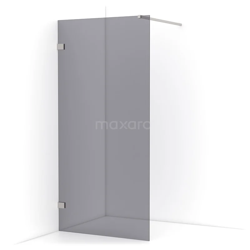 Diamond Walk-in shower | 100 cm Stainless steel Smoke glass Fixed wall IDA10121BR
