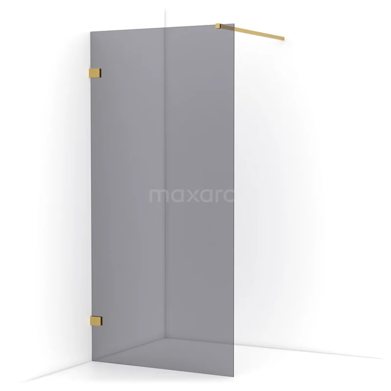Diamond Walk-in shower | 100 cm Gold Smoke glass Fixed wall IDA10121GG