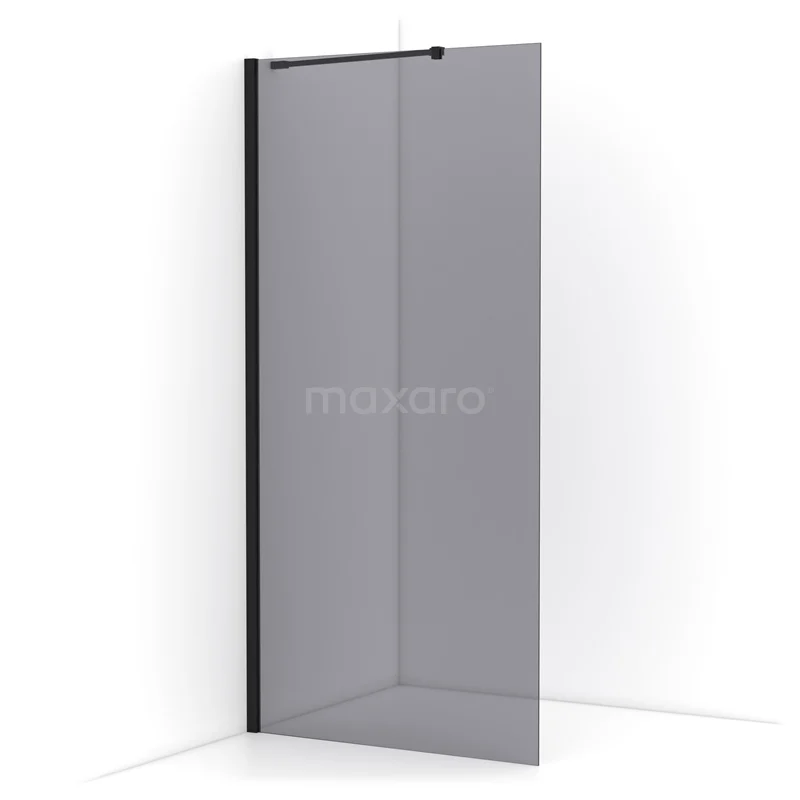 Diamond Inloopdouche | 100 cm Mat zwart Rookglas Vaste wand IDA10211MB