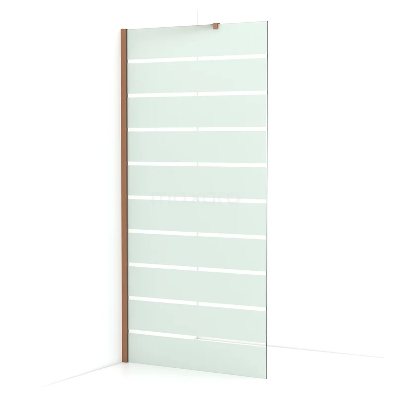 Begehbare Dusche Diamant 100cm aus klarem Sicherheitsglas mit matten Streifen Kupfer IDA10216KP Begehbare Dusche Diamant 100cm aus klarem Sicherheitsglas mit matten Streifen Kupfer IDA10216KP