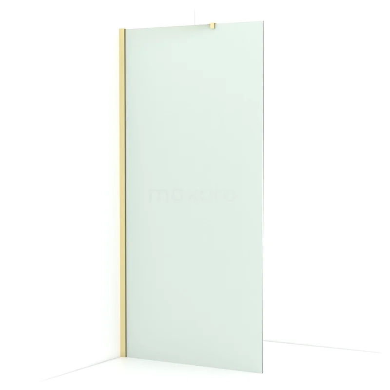 Diamond Walk-in shower | 90 cm Light gold Frosted glass Fixed wall IDA09217LG