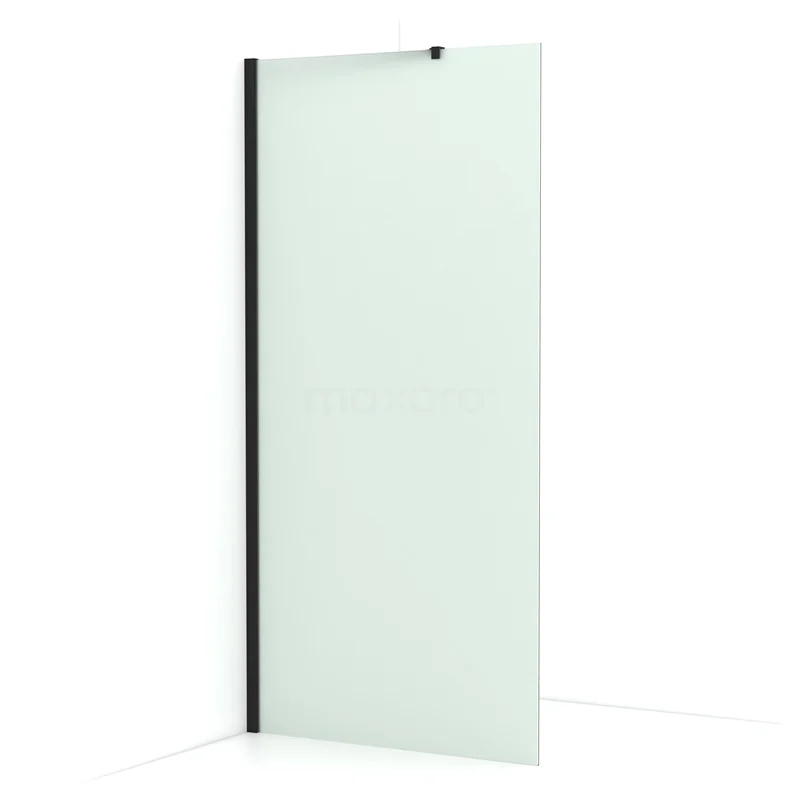 Diamond Walk-in shower | 90 cm Matte black Frosted glass Fixed wall IDA09217MB
