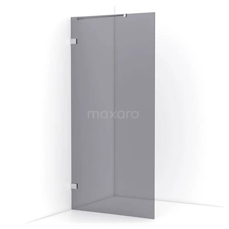 Diamond Walk-in shower | 100 cm Chrome Smoke glass Fixed wall IDA10221C