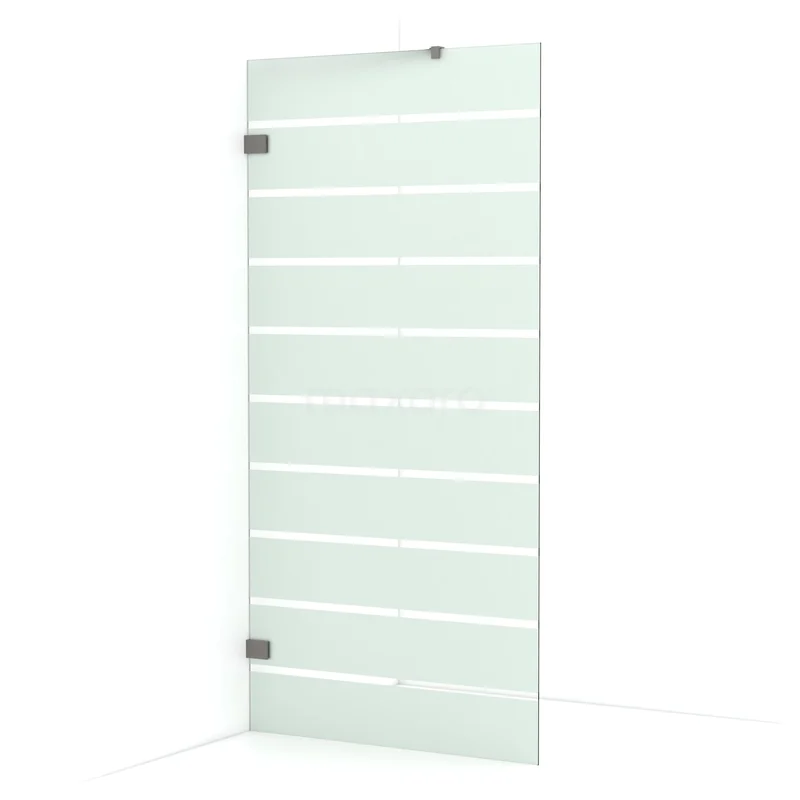 Begehbare Dusche Diamant 100cm aus klarem Sicherheitsglas mit matten Streifen aus schwarzem Metall IDA10226ZM Begehbare Dusche Diamant 100cm aus klarem Sicherheitsglas mit matten Streifen aus schwarzem Metall IDA10226ZM