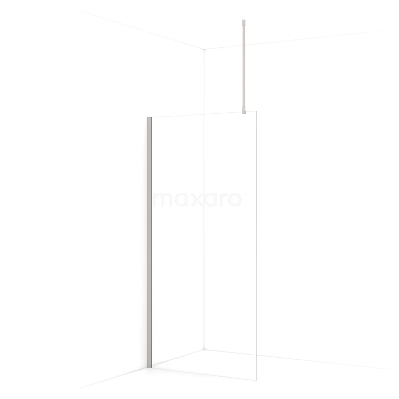 Diamond Walk-in shower | 90 cm Stainless steel Clear glass Fixed wall IDA09710BR