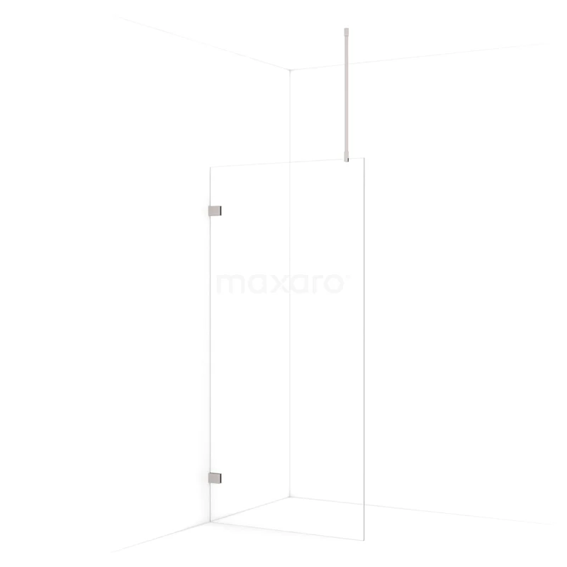 Diamond Walk-in shower | 100 cm Stainless steel Clear glass Fixed wall IDA10720BR