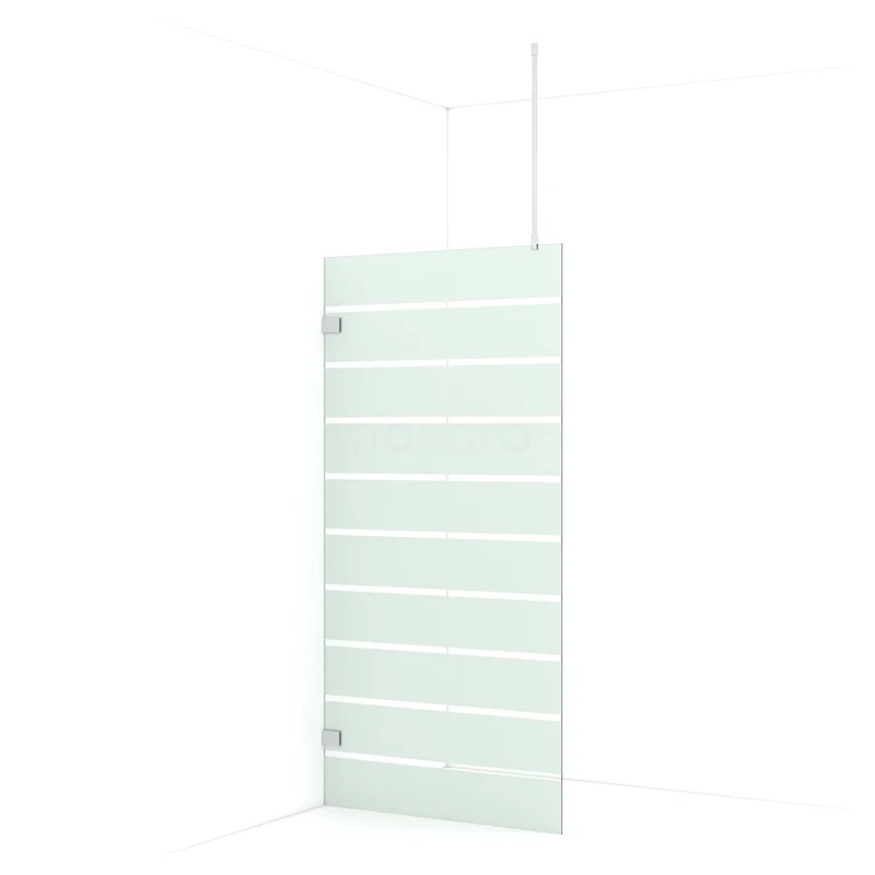 Diamond Walk-in shower | 100 cm Chrome Clear with matt stripes Fixed wall IDA10726C