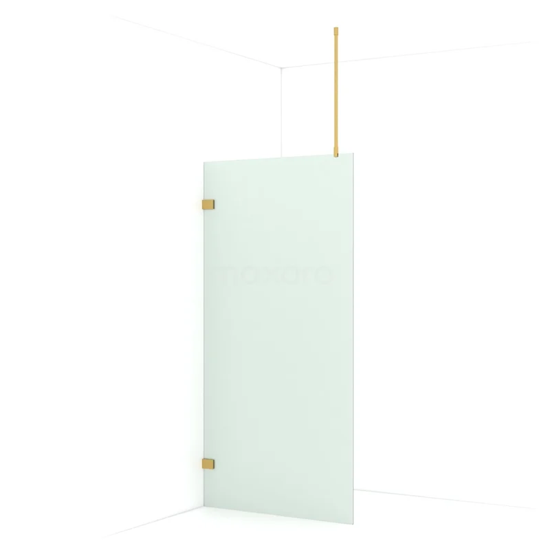 Diamond Walk-in shower | 90 cm Gold Frosted glass Fixed wall IDA09727GG