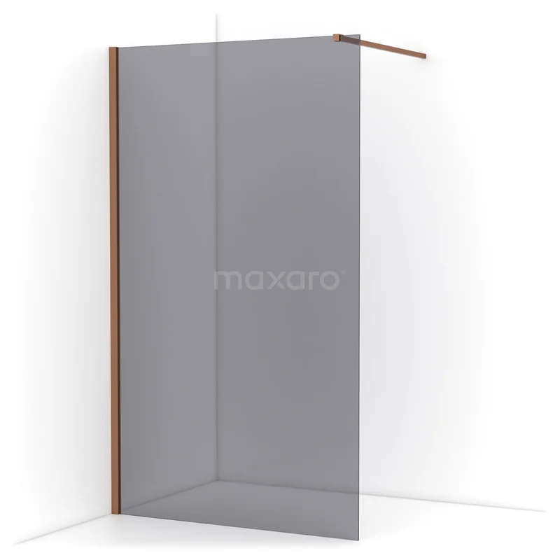 Diamond Walk-in shower | 110 cm Copper Smoke glass Fixed wall IDA11111KP
